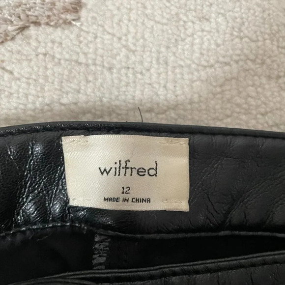 Aritzia Wilfred The Melina Pant High Waisted Vegan Leather Pants Black Size 12 - Picture 9 of 10